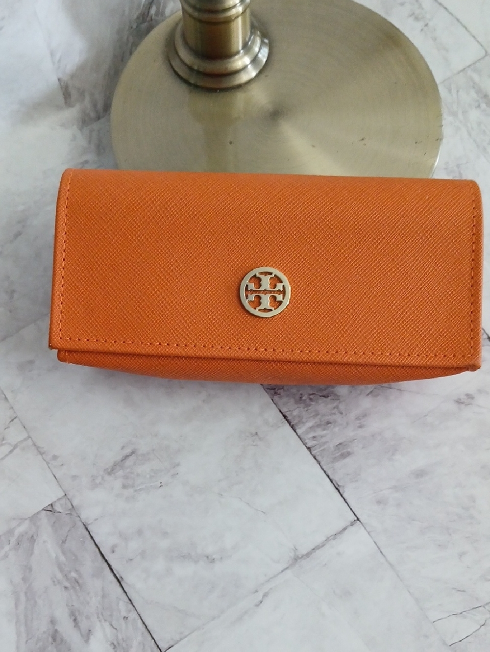 Tory Burch Orange Saffiano Sunglasses Case